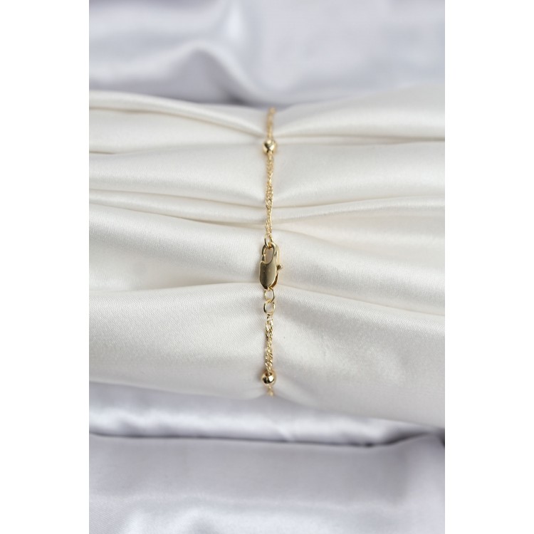 14K Gold-Plated Beaded Model CM Women's Bracelet - TJ-BB8138