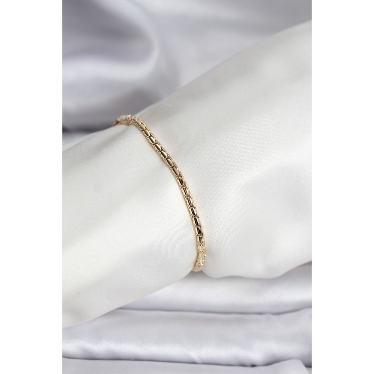 14K Gold-Plated Chain Model CM Women's Bracelet - TJ-BB8139 14K Gold-Plated Chain Model CM Women's Bracelet - TJ-BB8139