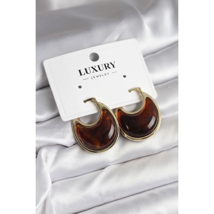 Gold Brown Vintage Women's Earrings - TJ-BKP11434 Gold Brown Vintage Women's Earrings - TJ-BKP11434