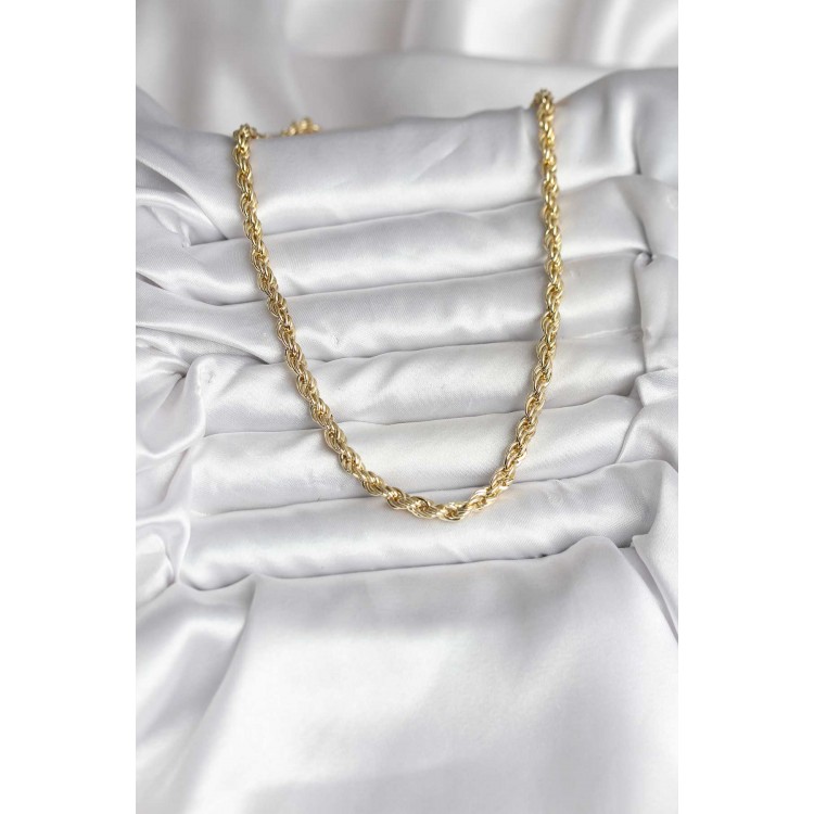 14K Gold Color Plated Twist Design CM Women's Necklace - TJ-BKO10729