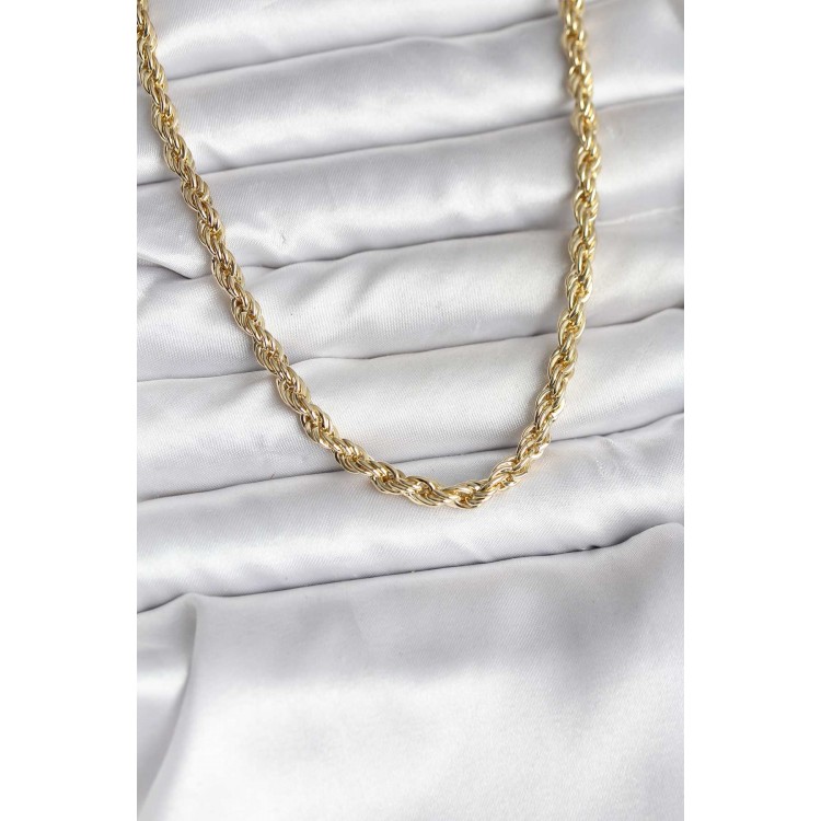 14K Gold Color Plated Twist Design CM Women's Necklace - TJ-BKO10729 14K Gold Color Plated Twist Design CM Women's Necklace - TJ-BKO10729