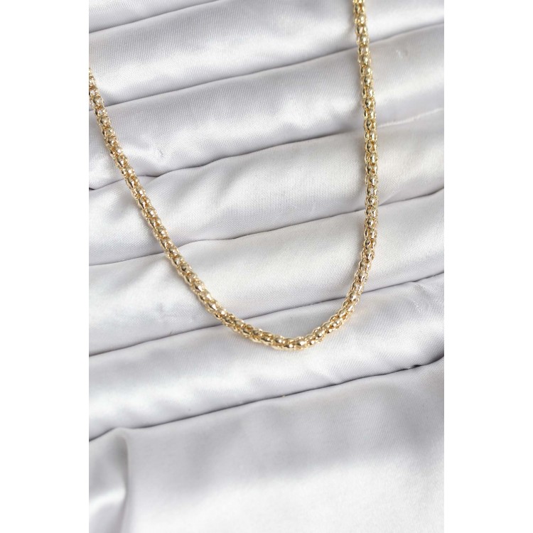 14K Gold-Plated Pipe Chain Model CM Women's Necklace - TJ-BKO10740