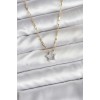 Gold-Colored Chain with Zircon Stones Minimal Star Design Women's Necklace - TJ-BKO10752