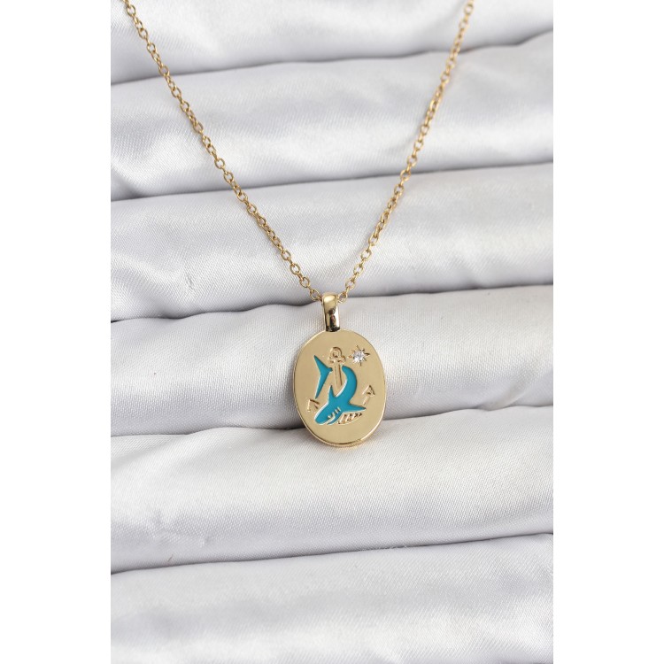 316L Stainless Steel Chain Gold Color Shark Figure Women's Necklace - TJ-BKO10753
