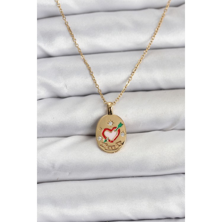 316L Stainless Steel Chain Gold Heart-Shaped Women's Necklace - TJ-BKO10757