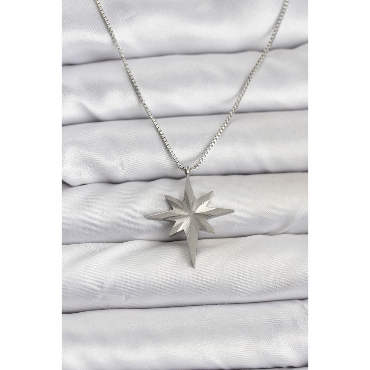 316L Stainless Steel Chain Silver Color North Star Model 60 cm Chain Women's Necklace - TJ-BKO10758