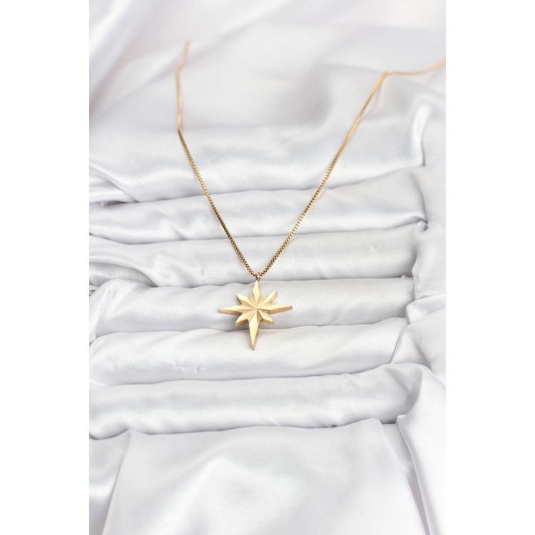 316L Steel Chain Gold Color North Star Model 60 cm Chain Women's Necklace - TJ-BKO10759