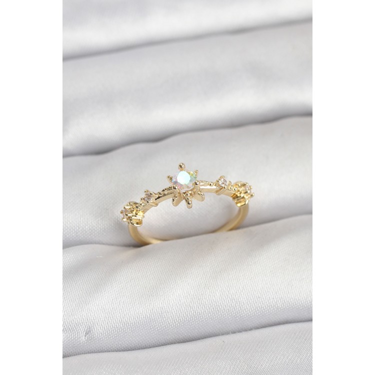 Gold-Colored Brass Star Model Women's Ring - TJ-BYK3913