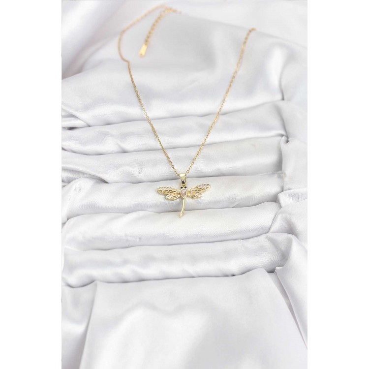 316L Stainless Steel Chain Gold Color Butterfly Model Women's Necklace - TJ-BKO10761