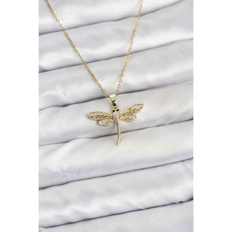 316L Stainless Steel Chain Gold Color Butterfly Model Women's Necklace - TJ-BKO10761 316L Stainless Steel Chain Gold Color Butterfly Model Women's Necklace - TJ-BKO10761