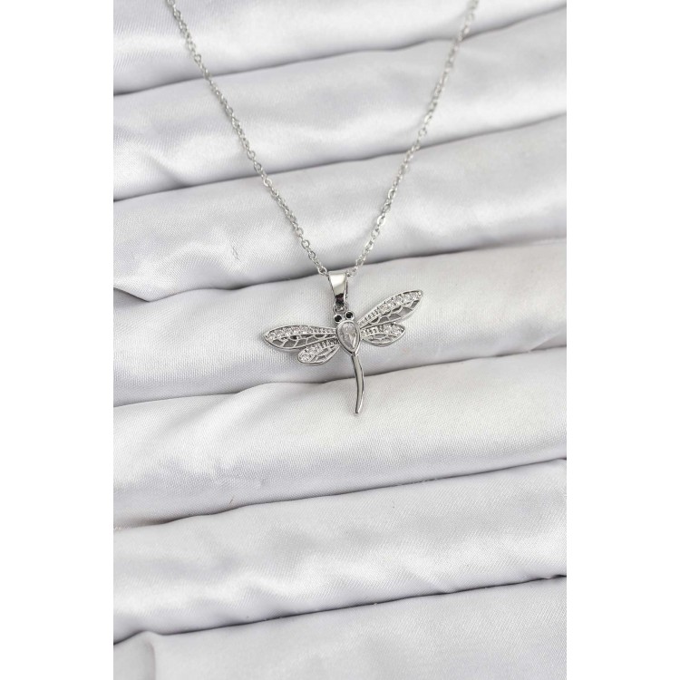 316L Stainless Steel Chain Silver Color Butterfly Model Women's Necklace - TJ-BKO10762