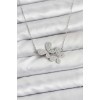 316L Stainless Steel Chain Silver-Tone Zircon Stone Butterfly Design Women's Necklace - TJ-BKO10770