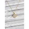 316L Steel Chain Gold Color Zircon Stone Clover Model Women's Necklace - TJ-BKO10771
