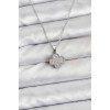316L Steel Chain Silver Color Zircon Stone Clover Model Women's Necklace - TJ-BKO10772