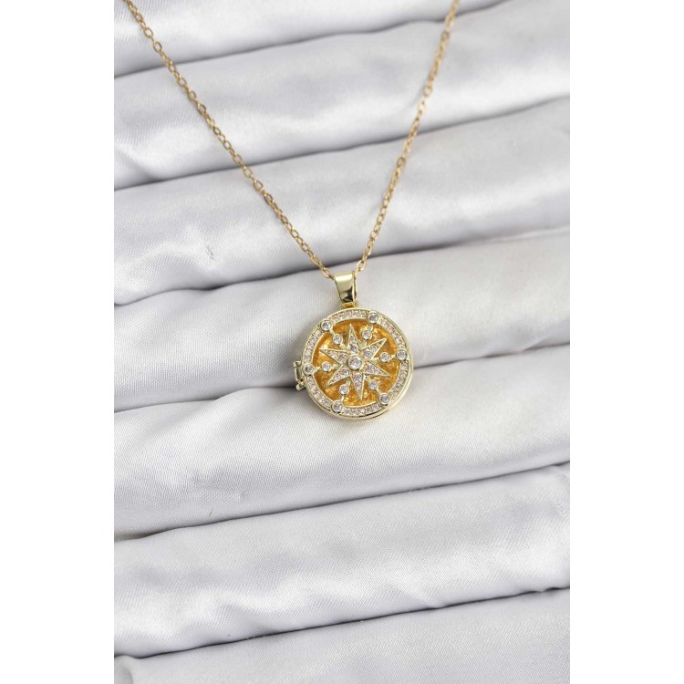 316L Steel Chain Gold Color North Star Cap Model Women's Necklace - TJ-BKO10773