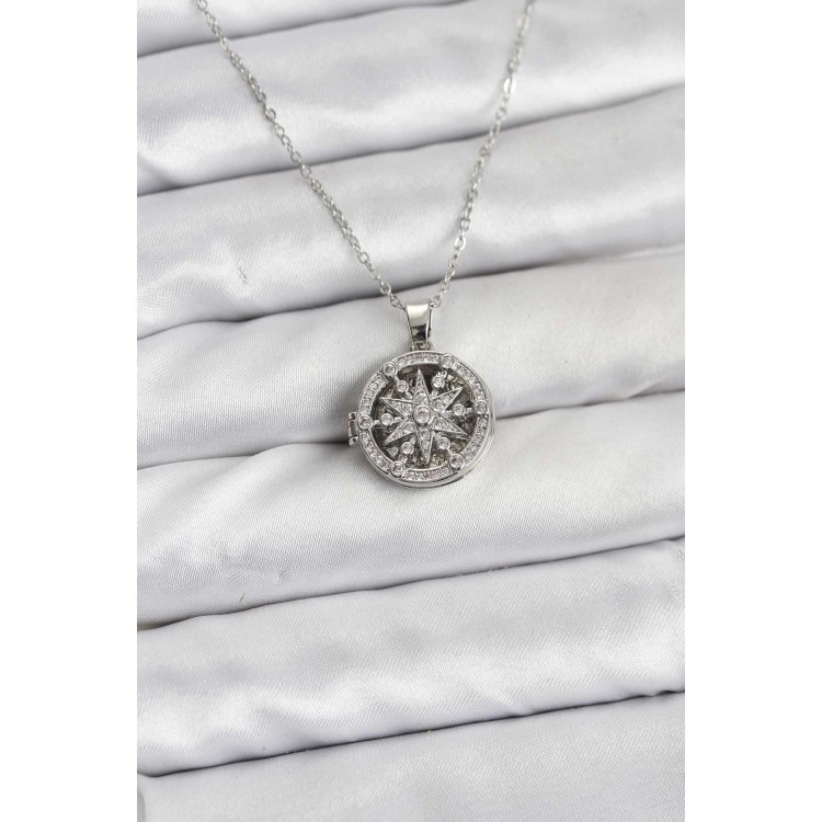 316L Steel Chain Silver Color North Star Covered Model Women's Necklace - TJ-BKO10774