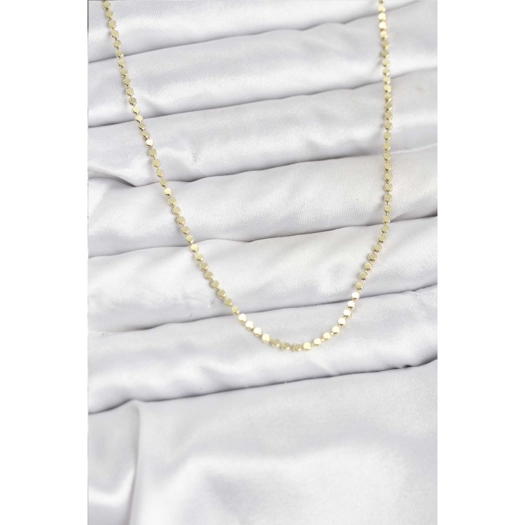 316L Steel Gold Color Thin Crushed Chain Women's Necklace - TJ-BKO10791 316L Steel Gold Color Thin Crushed Chain Women's Necklace - TJ-BKO10791