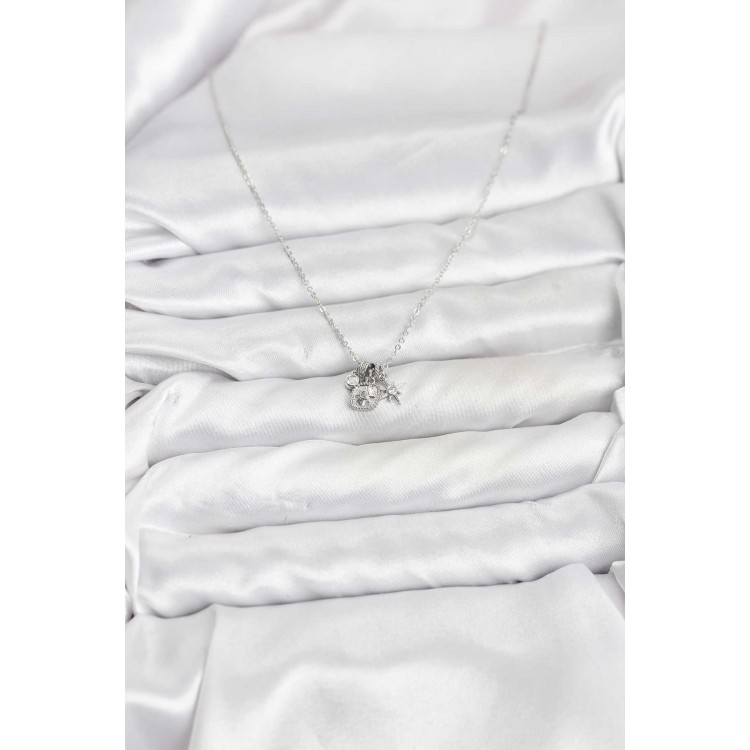 Rice Silver Color Minimal Charm Women's Necklace - TJ-BKO10804