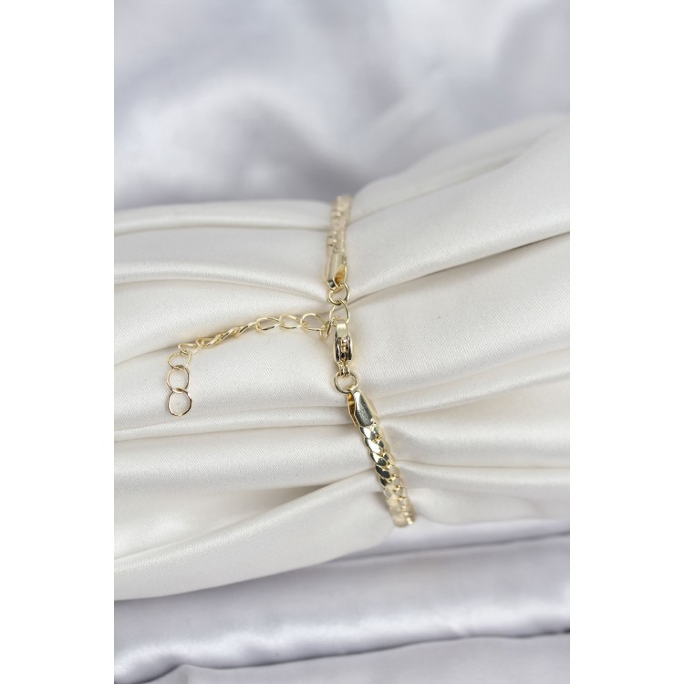 Gold-Colored Zircon Stone Women's Bracelet - TJ-BB8160