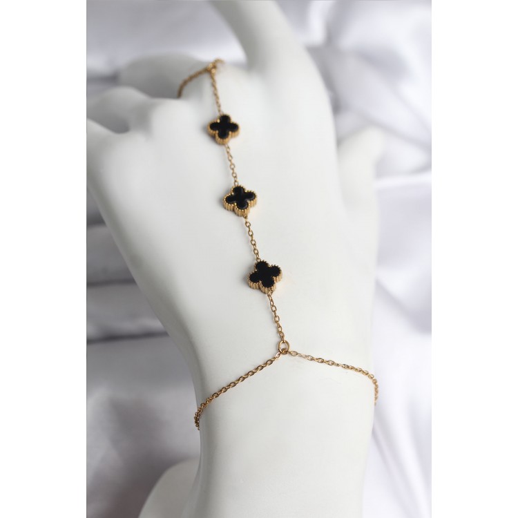 316L Steel Gold Color Black Clover Model Women's Shahmeran - TJ-SN736 316L Steel Gold Color Black Clover Model Women's Shahmeran - TJ-SN736