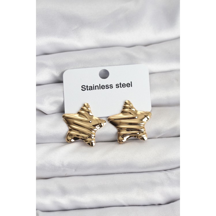 316L Steel Gold Color Star Model Women's Earrings - TJ-BKP11507 316L Steel Gold Color Star Model Women's Earrings - TJ-BKP11507