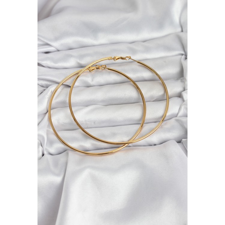 316L Steel Gold Color 75 mm Hoop Earrings - TJ-BKP11510