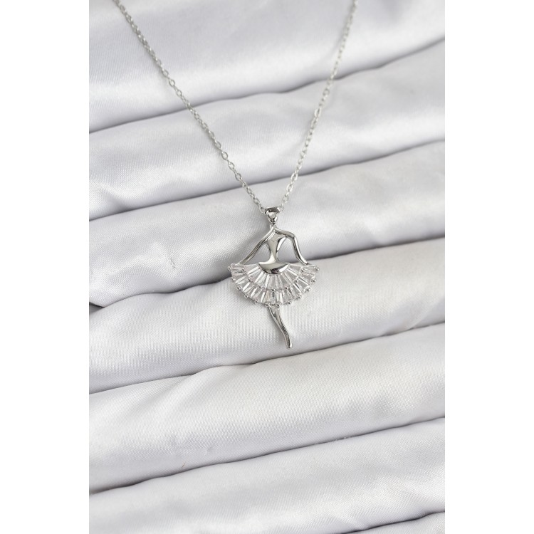 316L Stainless Steel Silver Color Ballerina Model Women's Necklace - TJ-BKO10811 316L Stainless Steel Silver Color Ballerina Model Women's Necklace - TJ-BKO10811