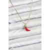 Gold-Plated Red Bell Pepper Model Women's Necklace - TJ-BKO10813