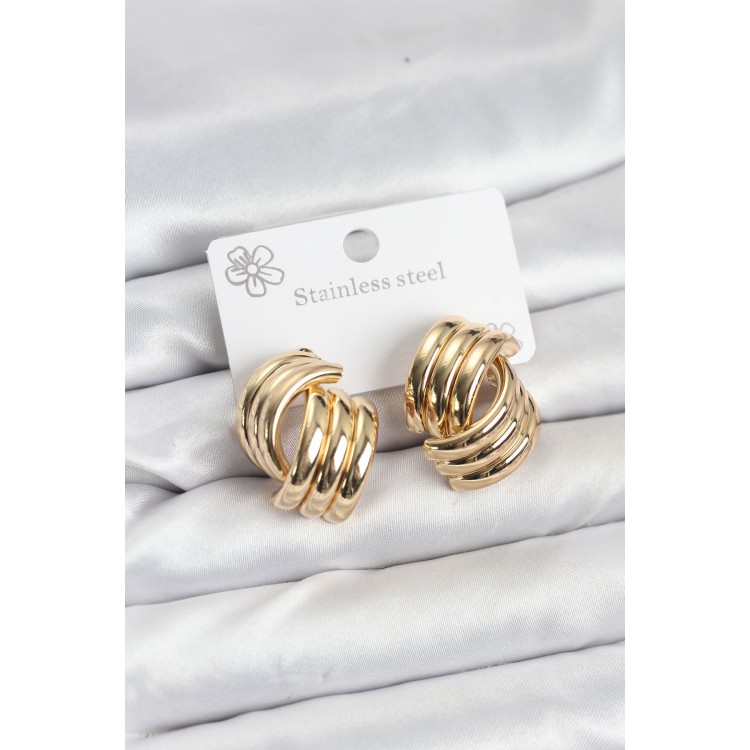 316L Steel Gold Color Vintage Women's Earrings - TJ-BKP11577 316L Steel Gold Color Vintage Women's Earrings - TJ-BKP11577