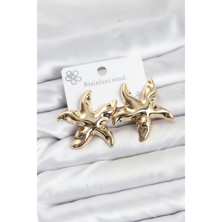 316L Steel Gold Color Star Model Women's Earrings - TJ-BKP11584 316L Steel Gold Color Star Model Women's Earrings - TJ-BKP11584