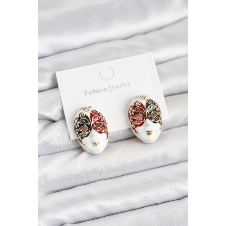 Mask Model Brass Women's Earrings - TJ-BKP11589