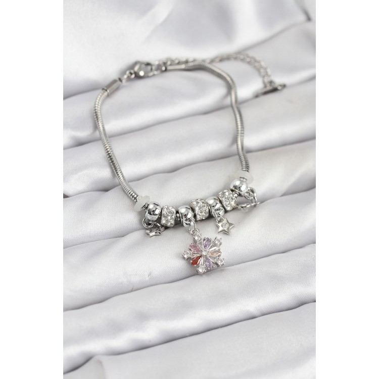 Rice Silver Color Colorful Star Charm Women's Bracelet - TJ-BB8186 Rice Silver Color Colorful Star Charm Women's Bracelet - TJ-BB8186
