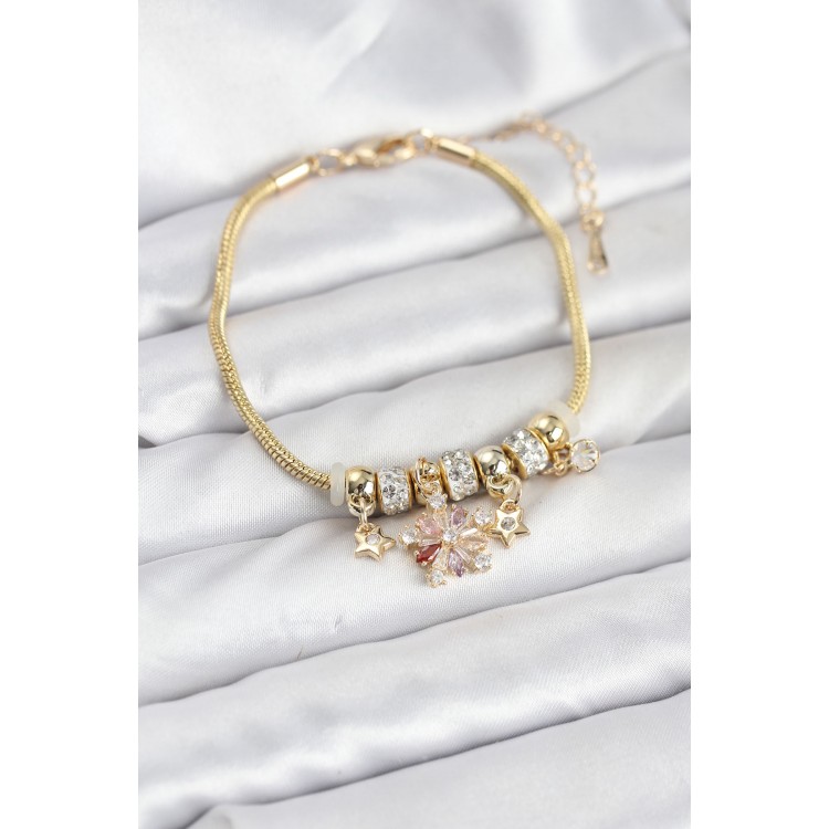 Gold Color Star Charm Women's Bracelet - TJ-BB8187