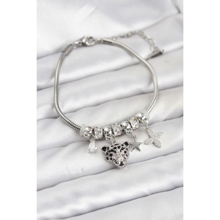 Silver-Plated Rice-Shaped Charm Bracelet for Women - TJ-BB8212