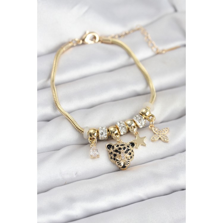 Gold-Plated Rice-Shaped Charm Bracelet for Women - TJ-BB8213