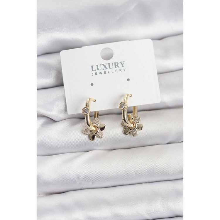 Zircon Stone Brass Women's Migrant Earrings - TJ-BKP11599