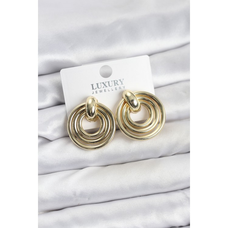 Gold-Colored Brass Vintage Women's Earrings - TJ-BKP11604