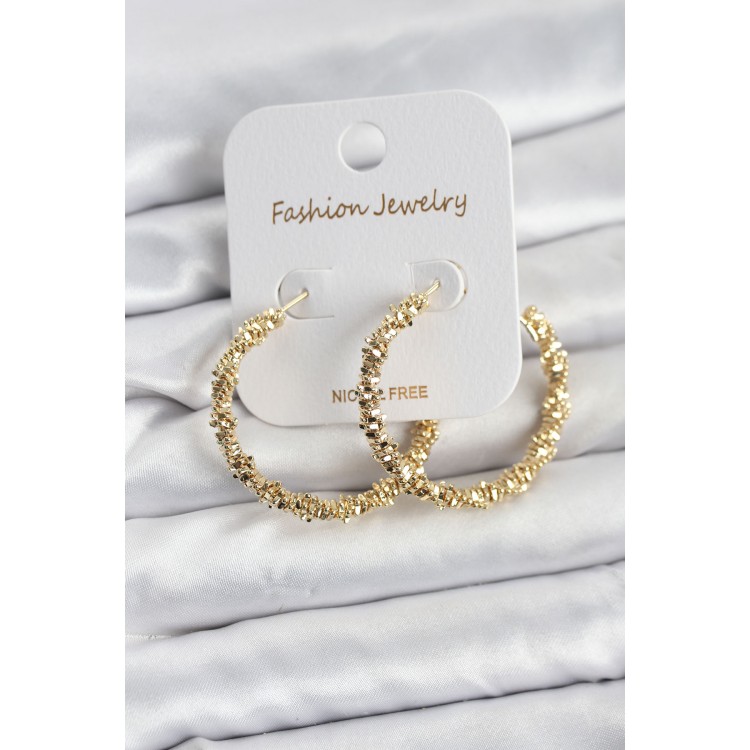 Gold-Colored Rice-Shaped Stud Earrings for Women - TJ-BKP11606