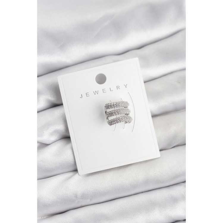 Silver-Colored Zircon Stone Earcuff Cartilage Earring - TJ-BKP11624