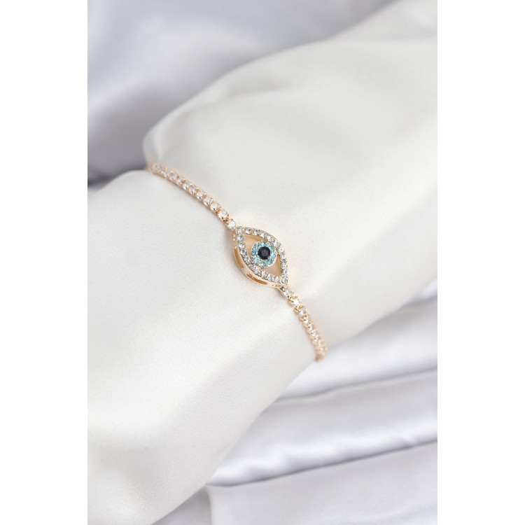 Eye Model Zircon Stone Gold Color Elevator Waterway Bracelet - TJ-BB8242 Eye Model Zircon Stone Gold Color Elevator Waterway Bracelet - TJ-BB8242