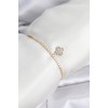 Yonca Model Zirkon Taşlı Gold Renk Asansörlü Su Yolu Bileklik - TJ-BB8244