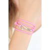 Pembe Renk Gümüş Metal Kancalı Bayan Çoklu Bileklik - TJ-BB2371-KS