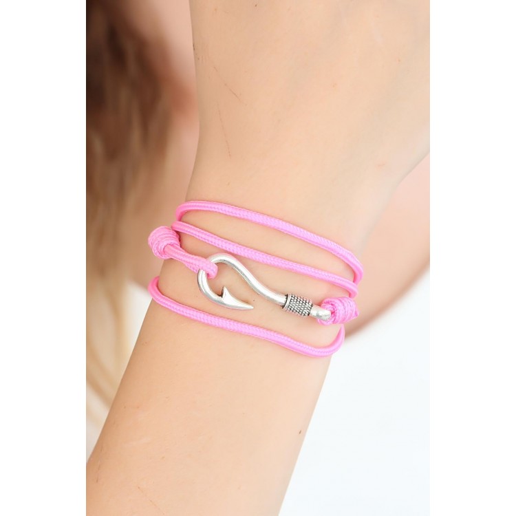 Pembe Renk Gümüş Metal Kancalı Bayan Çoklu Bileklik - TJ-BB2371-KS Pembe Renk Gümüş Metal Kancalı Bayan Çoklu Bileklik - TJ-BB2371-KS