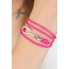 Fuchsia Color Silver Metal Hook Women's Multi-Strand Bracelet - TJ-BB2374-KS