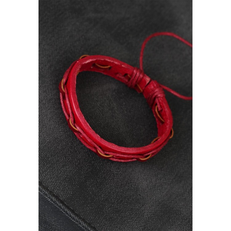 Red Thread New Season Leather Men's Bracelet - TJ-EB1873