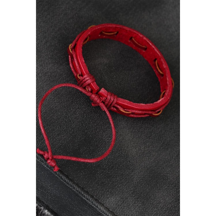 Red Thread New Season Leather Men's Bracelet - TJ-EB1873