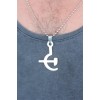 Silver-Colored Metal Sickle and Axe-Shaped Men's Necklace - TJ-ERK365