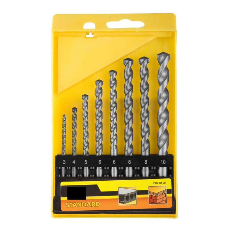 Concrete Drill Bit Set, 8 Pieces in Box