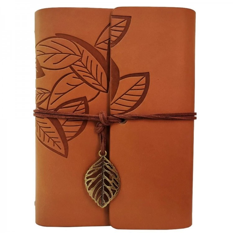 Leather Leaf Pattern Notebook