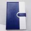 Striped Thermal Leather Notebook Navy Blue